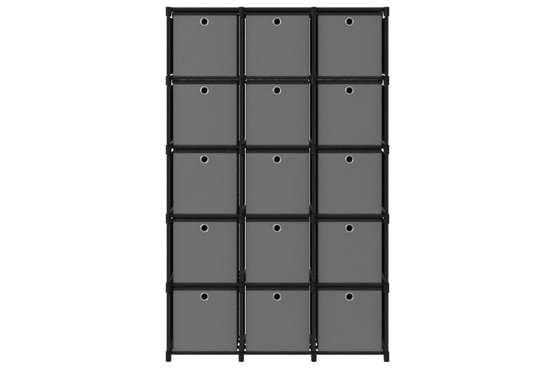 Displayreol Med 15 Rum Og Kasser 103x30x175,5 cm Stof Sort - Opbevaring - Hylder & Reoler - Reolsystem