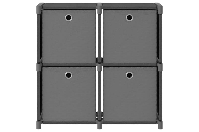 Displayreol Med 4 Rum Og Kasser 69x30x72,5 cm Stof Grå - Opbevaring - Hylder & Reoler - Reolsystem