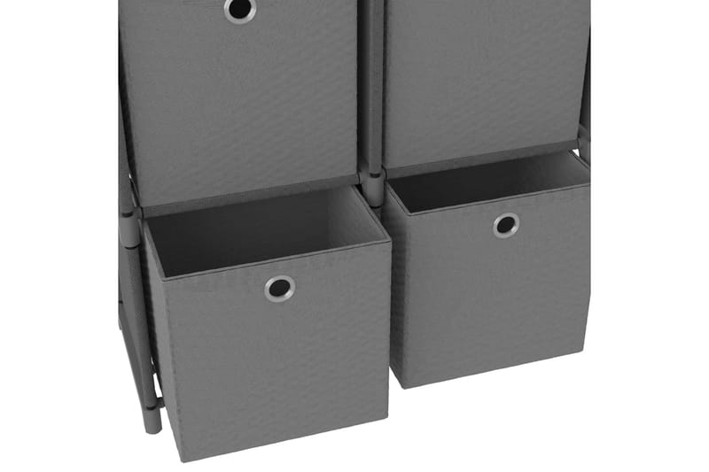 Displayreol Med 4 Rum Og Kasser 69x30x72,5 cm Stof Grå - Opbevaring - Hylder & Reoler - Reolsystem