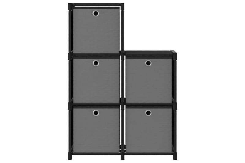 Displayreol Med 5 Rum Og Kasser 103x30x72,5 cm Stof Sort - Opbevaring - Hylder & Reoler - Reolsystem