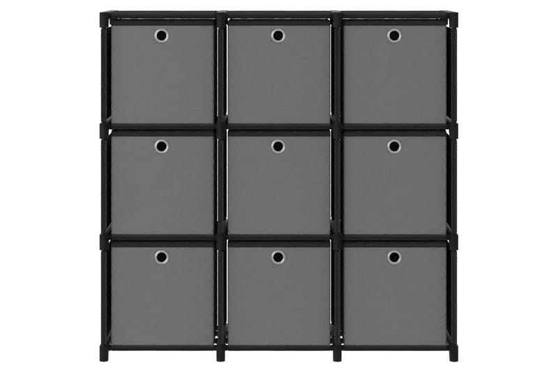 Displayreol Med 9 Rum Og Kasser 103x30x107,5 cm Stof Sort - Opbevaring - Hylder & Reoler - Reolsystem