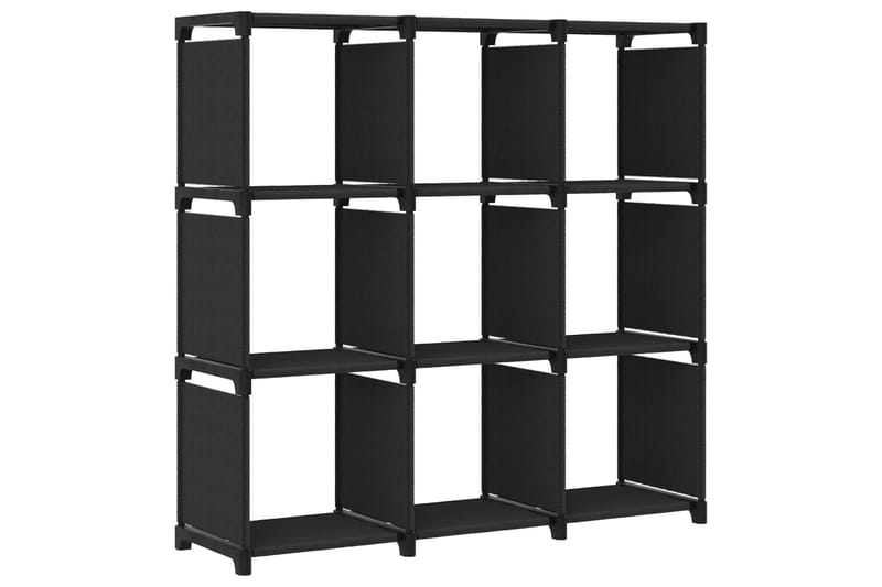 Displayreol Med 9 Rum Og Kasser 103x30x107,5 cm Stof Sort - Opbevaring - Hylder & Reoler - Reolsystem