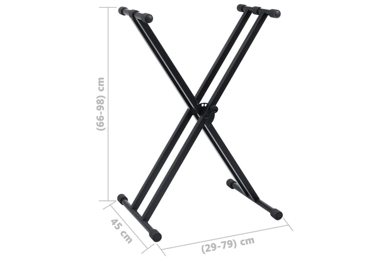 Dobbeltforstærket Keyboardstativ- Og Stolesæt Sort - Sort - Reolsystem