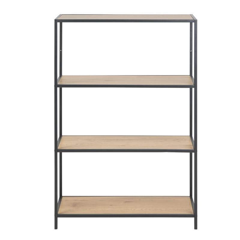 Seaford Bogreol 77 cm i Træ med Metalstel - Brun|Sort - Opbevaring - Hylder & Reoler - Bogreol