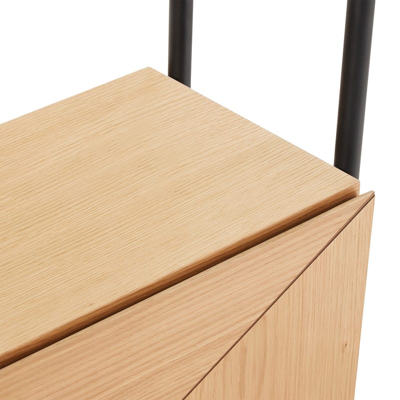 Shelf HOME4YOU 125,5x32x117 cm - eg/sort - Opbevaring - Hylder & Reoler - Hylder & hyldeknægte