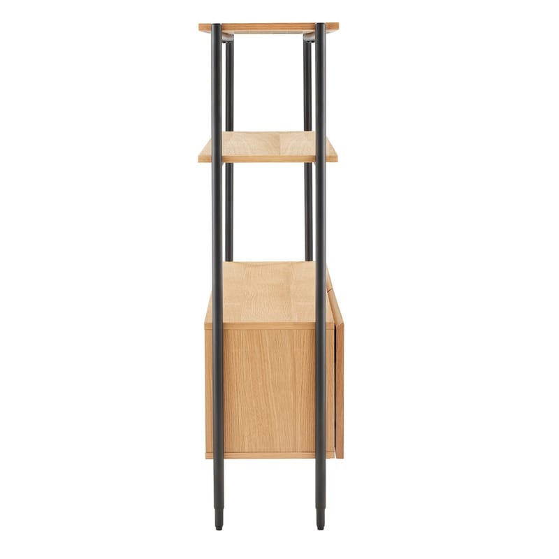 Shelf HOME4YOU 125,5x32x117 cm - eg/sort - Opbevaring - Hylder & Reoler - Hylder & hyldeknægte