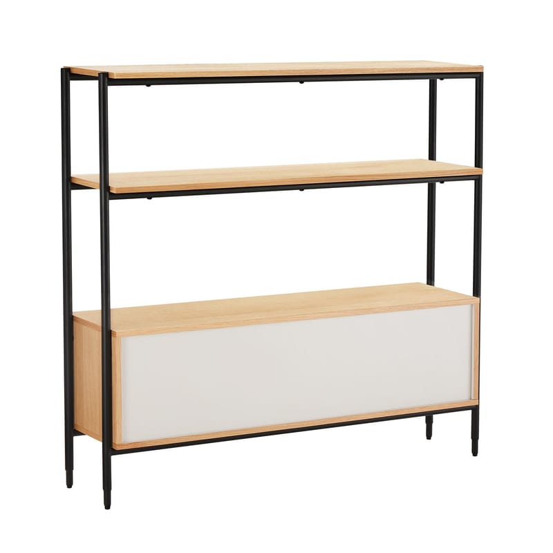 Shelf HOME4YOU 125,5x32x117 cm - eg/sort - Opbevaring - Hylder & Reoler - Hylder & hyldeknægte