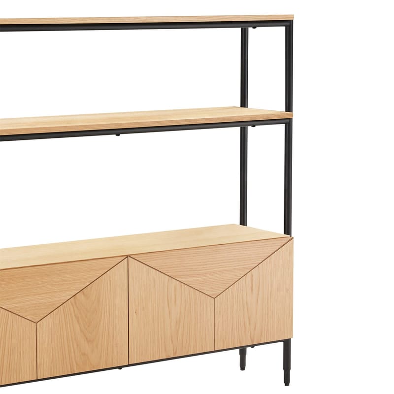 Shelf HOME4YOU 125,5x32x117 cm - eg/sort - Opbevaring - Hylder & Reoler - Hylder & hyldeknægte