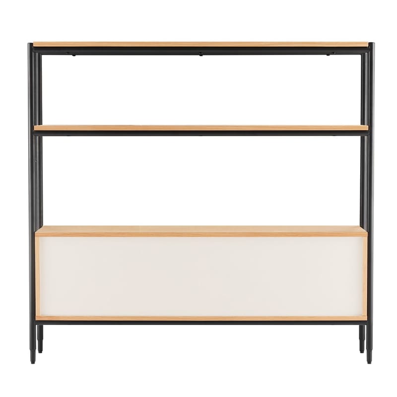 Shelf HOME4YOU 125,5x32x117 cm - eg/sort - Opbevaring - Hylder & Reoler - Hylder & hyldeknægte