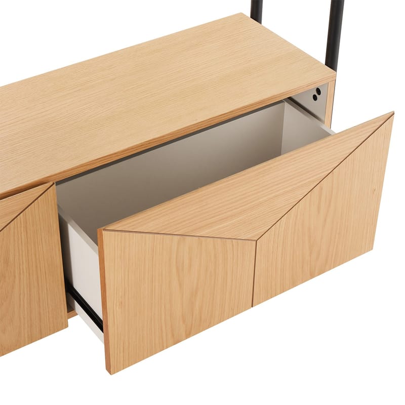 Shelf HOME4YOU 125,5x32x117 cm - eg/sort - Opbevaring - Hylder & Reoler - Hylder & hyldeknægte