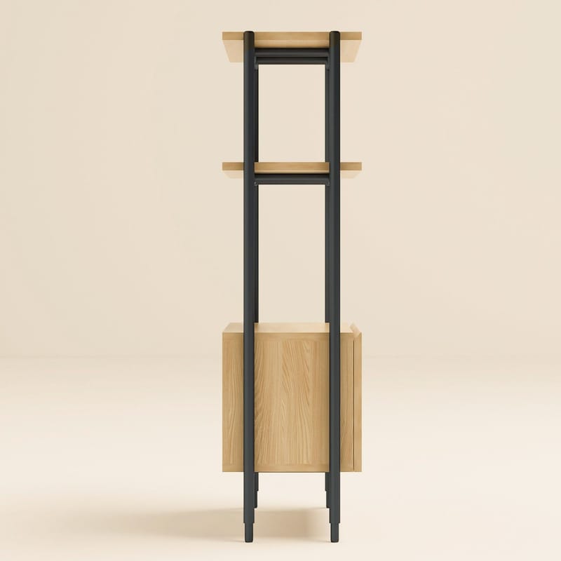 Shelf HOME4YOU 65,5x32x117 cm - eg/sort - Opbevaring - Hylder & Reoler - Hylder & hyldeknægte