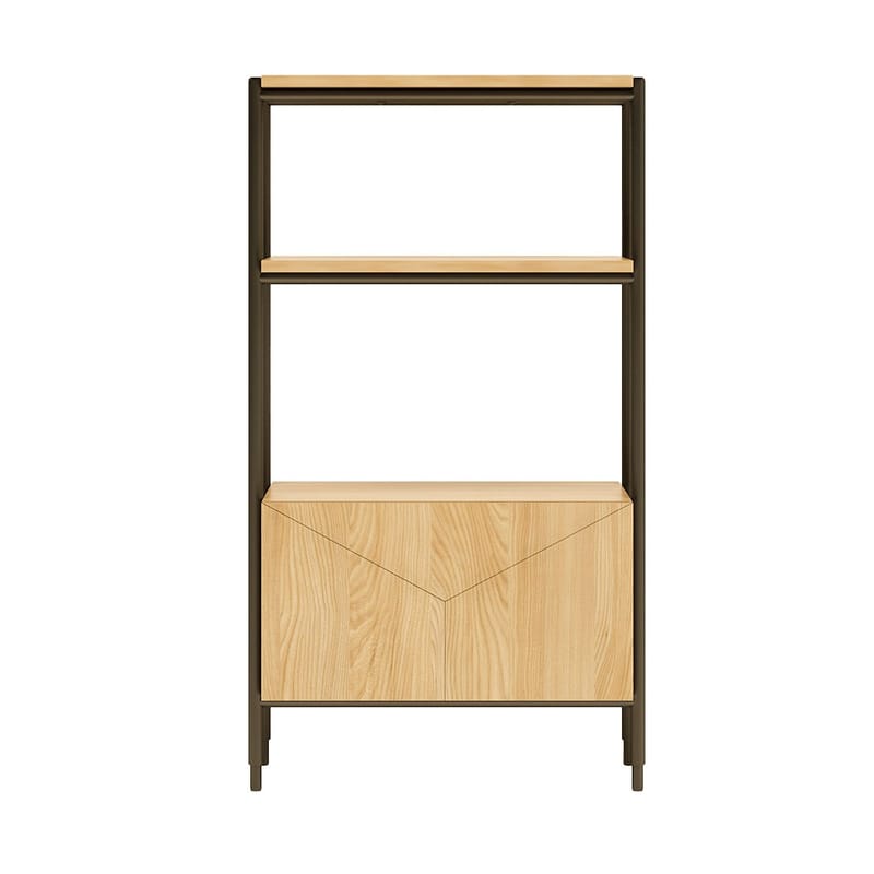 Shelf HOME4YOU 65,5x32x117 cm - eg/sort - Opbevaring - Hylder & Reoler - Hylder & hyldeknægte