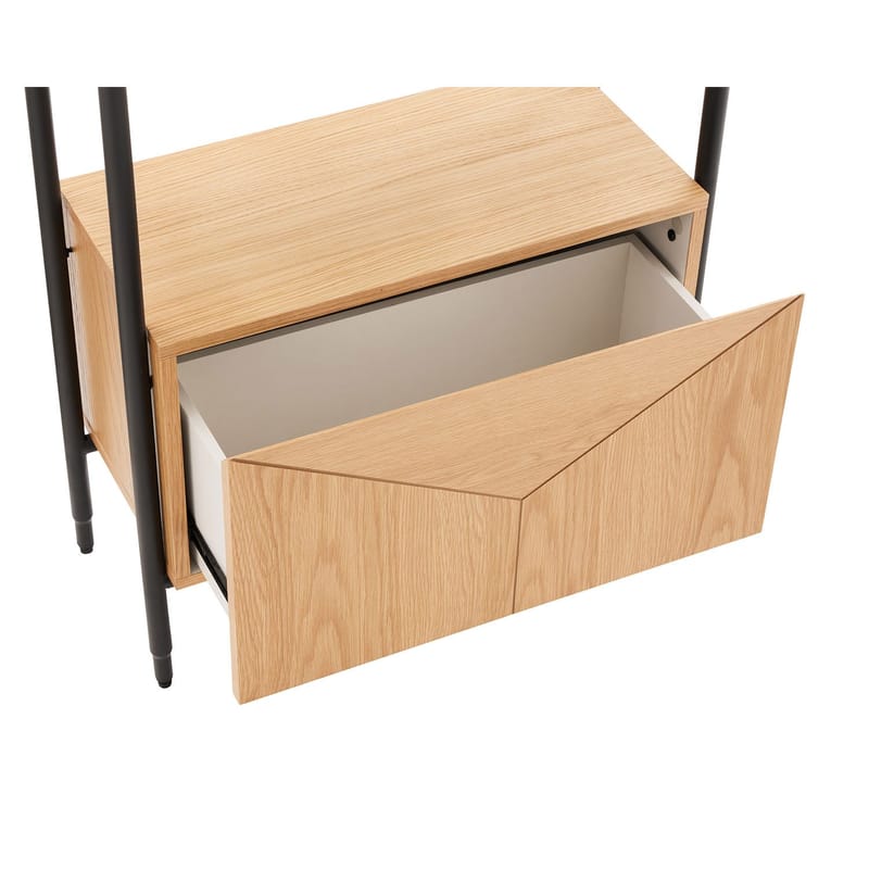 Shelf HOME4YOU 65,5x32x117 cm - eg/sort - Opbevaring - Hylder & Reoler - Hylder & hyldeknægte
