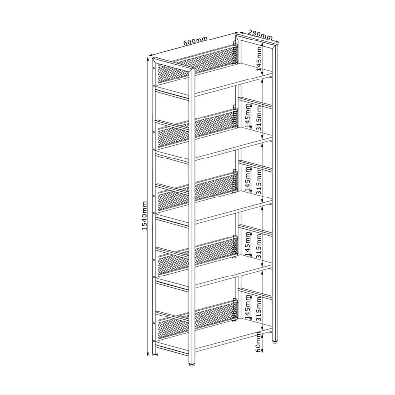 Shelf HOME4YOU - ask/sort - Opbevaring - Hylder & Reoler - Hylder & hyldeknægte