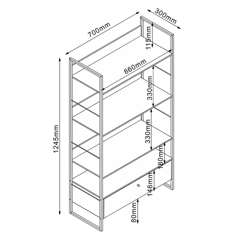 Shelf HOME4YOU - ask/sort - Opbevaring - Hylder & Reoler - Hylder & hyldeknægte