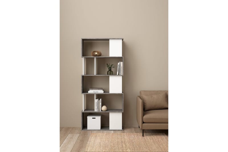 Shivani Bogreol 80 cm - Mørkegrå/Hvid - Opbevaring - Hylder & Reoler - Bogreol