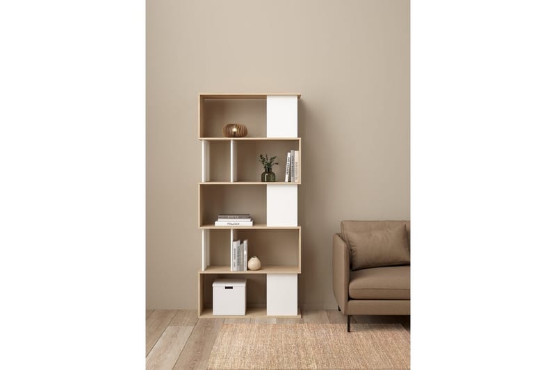Shivani Bogreol 80 cm - Natur/Hvid - Opbevaring - Hylder & Reoler - Bogreol
