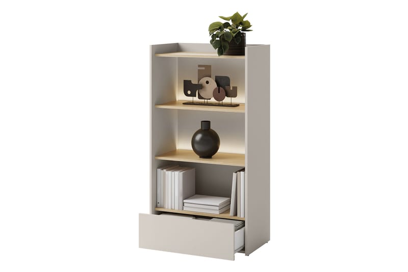 Sigmana Bogreol 70 cm i Eg - Lysebeige - Opbevaring - Hylder & Reoler - Bogreol