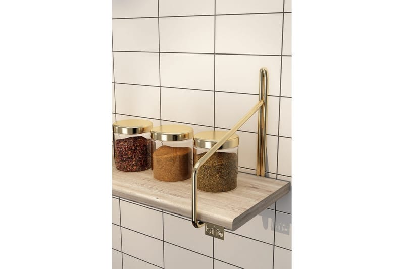 Sorab Vægmonteret Hylde 60 cm - Brun/Guld - Opbevaring - Hylder & Reoler - Væghylde & vægreol