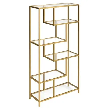 Sorena Bogreol 90x172 cm - Guld og transparent - Opbevaring - Hylder & Reoler - Bogreol