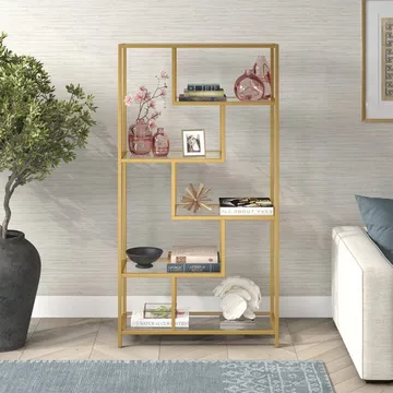 Sorena Bogreol 90x172 cm - Guld/transparent - Opbevaring - Hylder & Reoler - Bogreol