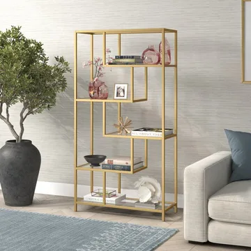 Sorena Bogreol 90x172 cm - Guld/transparent - Opbevaring - Hylder & Reoler - Bogreol