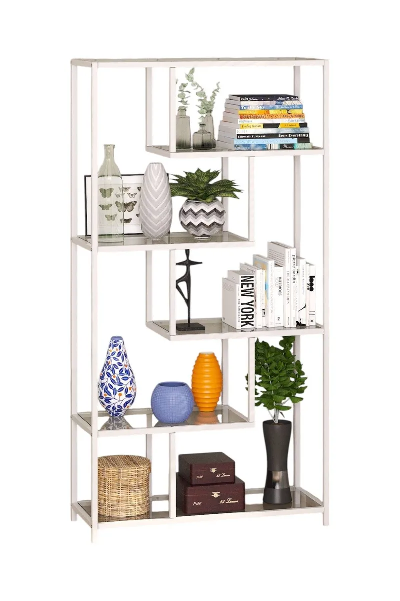 Sorena Bogreol 90x172 cm - Hvid og transparent - Opbevaring - Hylder & Reoler - Bogreol