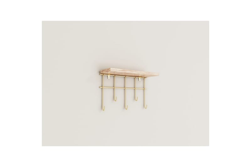 Souma Vægmonteret Hylde 20 cm - Brun/Guld - Opbevaring - Hylder & Reoler - Væghylde & vægreol