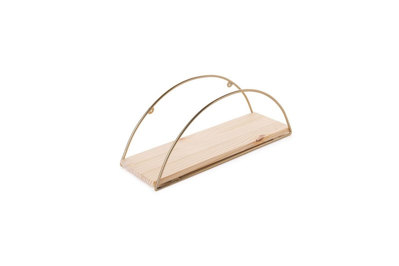 Souma Vægmonteret Hylde 41 cm - Brun/Guld - Opbevaring - Hylder & Reoler - Væghylde & vægreol