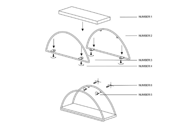 Souma Vægmonteret Hylde 41 cm - Brun/Guld - Opbevaring - Hylder & Reoler - Væghylde & vægreol