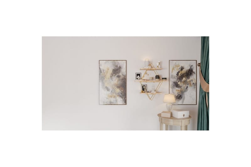 Souma Vægmonteret Hylde 60 cm - Brun/Guld - Opbevaring - Hylder & Reoler - Væghylde & vægreol
