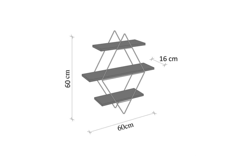 Souma Vægmonteret Hylde 60 cm - Brun/Guld - Opbevaring - Hylder & Reoler - Væghylde & vægreol