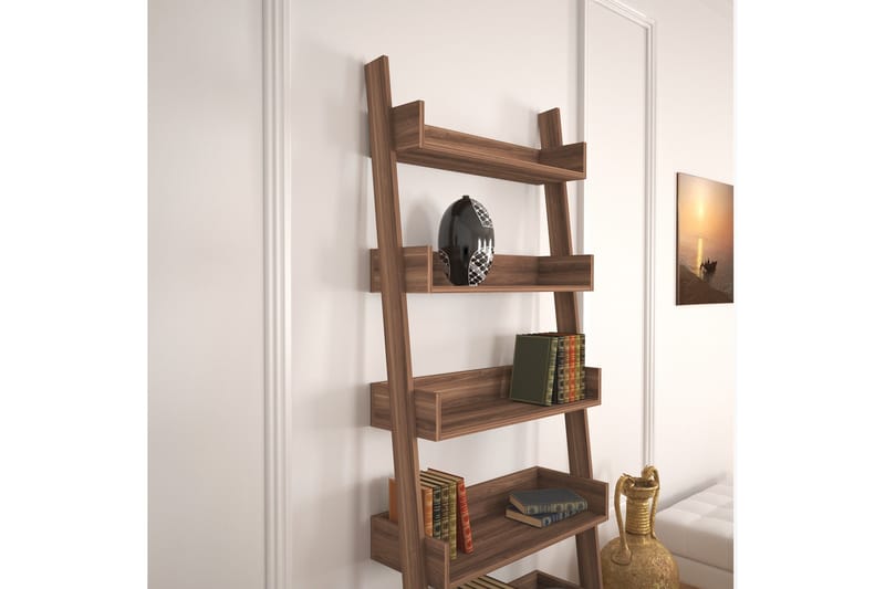 Comfortale bogreol - Valnød - Opbevaring - Hylder & Reoler - Stigereol