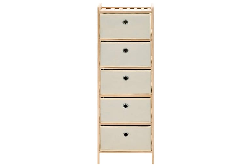 Opbevaringsstativ Med 5 Stofkurve Cedertræ Beige - Beige - Opbevaring - Hylder & Reoler - Stigereol