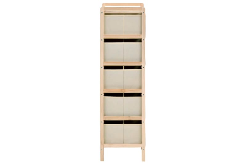 Opbevaringsstativ Med 5 Stofkurve Cedertræ Beige - Beige - Opbevaring - Hylder & Reoler - Stigereol
