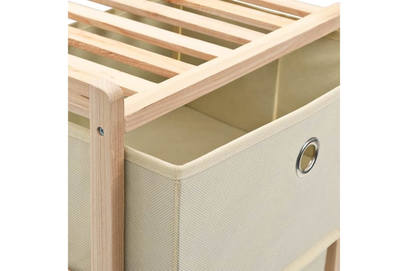 Opbevaringsstativ Med 5 Stofkurve Cedertræ Beige - Beige - Opbevaring - Hylder & Reoler - Stigereol