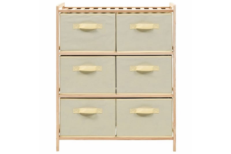 Opbevaringsstativ Med 6 Stofkurve Cedertræ Beige - Beige - Opbevaring - Hylder & Reoler - Stigereol