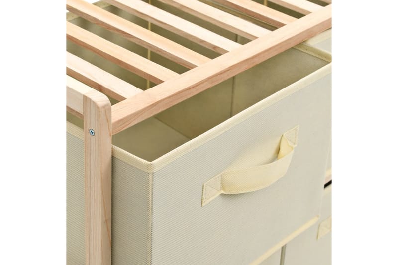 Opbevaringsstativ Med 6 Stofkurve Cedertræ Beige - Beige - Opbevaring - Hylder & Reoler - Stigereol
