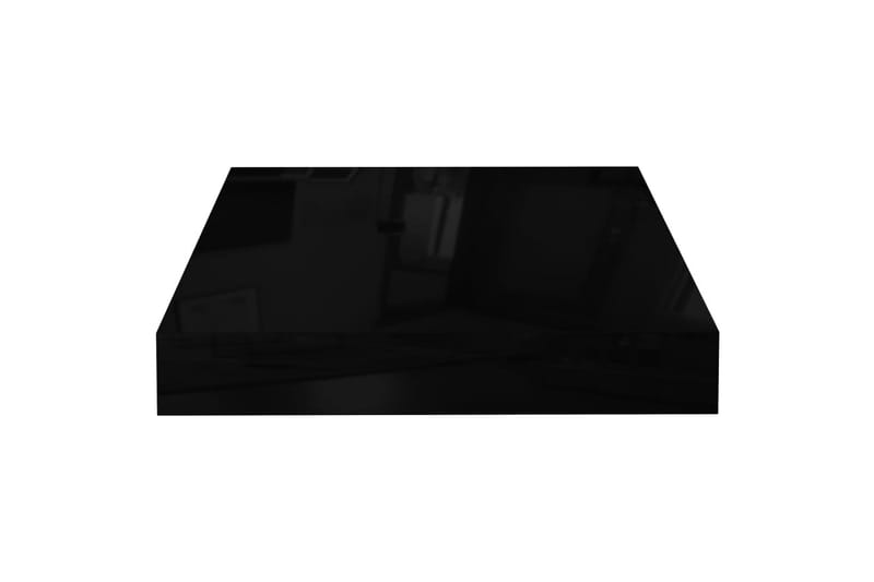 svævehylder 4 stk. 23x23,5x3,8 cm MDF sort højglans - Sort - Væghylde & vægreol