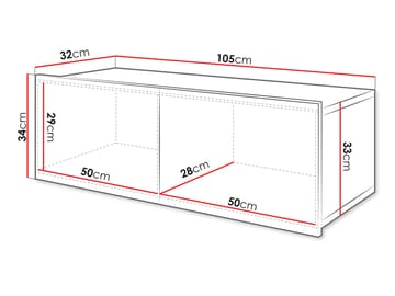 Tessan Vægskab 105 cm - brun - Opbevaring - Hylder & Reoler - Hylder & hyldeknægte