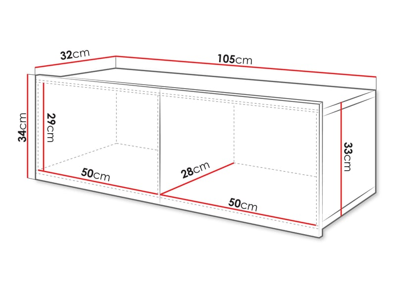 Tessan Vægskab 105 cm - brun - Opbevaring - Hylder & Reoler - Hylder & hyldeknægte