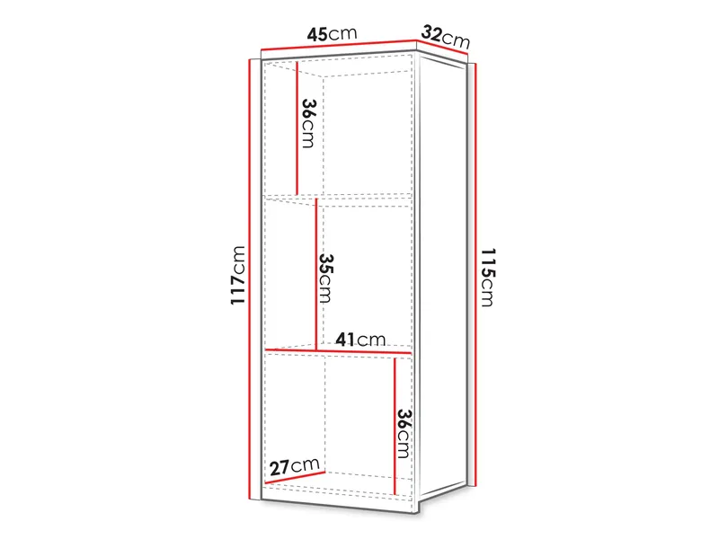Tessan Vægskab 45 cm - brun - Hus & renovering - Køkken & bad - Badeværelse - Badeværelsesmøbler - Vægskabe & højskabe