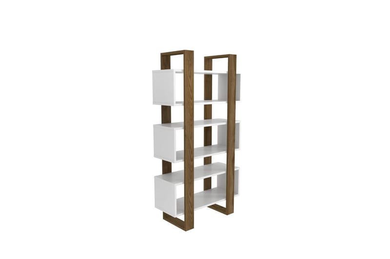 Thyric Bogreol 80 cm - Valnød/Hvid - Opbevaring - Hylder & Reoler - Bogreol