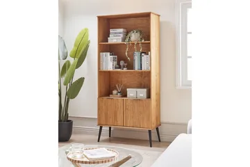 Timmins Bogreol 90 cm i Fyr - Lysebrun - Opbevaring - Hylder & Reoler - Bogreol