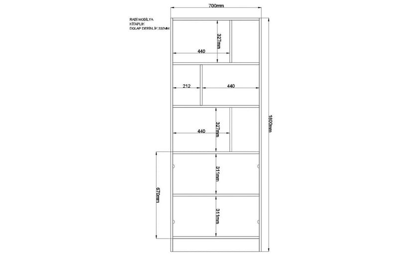 Torvin Bogreol 70 cm i Malet Træ - Hvid - Opbevaring - Hylder & Reoler - Bogreol