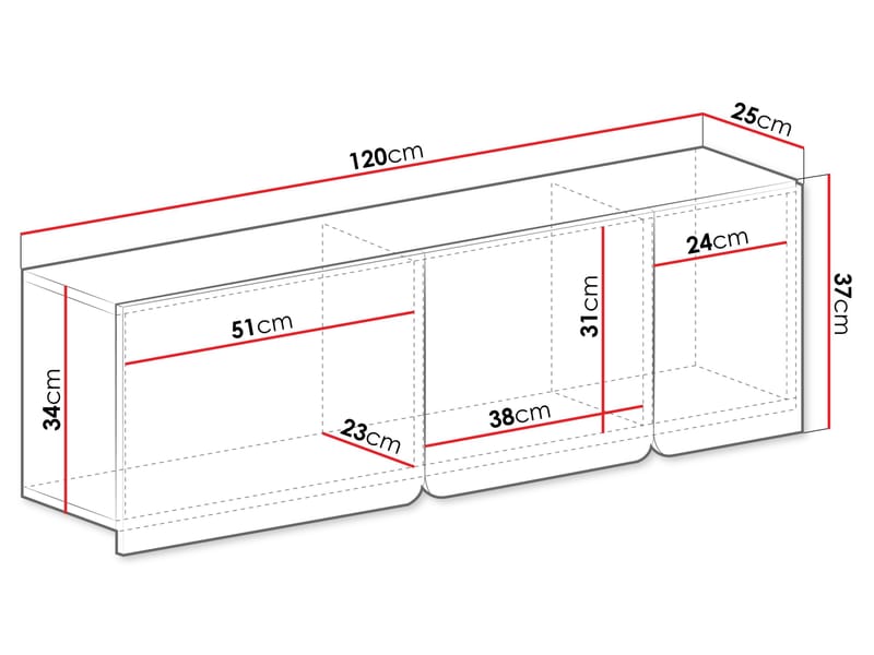 Travic Væghængt Skab 120 cm - Opbevaring - Hylder & Reoler - Væghylde & vægreol