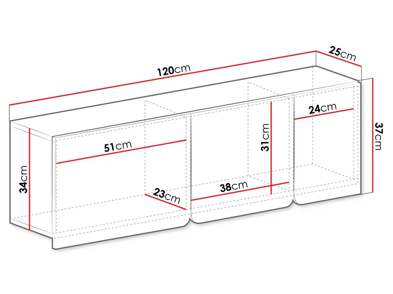 Travic Væghængt Skab 120 cm - Opbevaring - Hylder & Reoler - Væghylde & vægreol