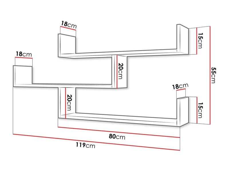 Triorana Væghylde 119 cm - beige - Opbevaring - Hylder & Reoler - Væghylde & vægreol