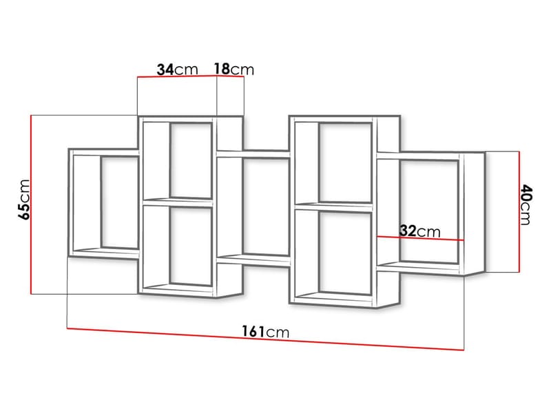 Triorana Væghylde 161 cm - beige - Opbevaring - Hylder & Reoler - Væghylde & vægreol