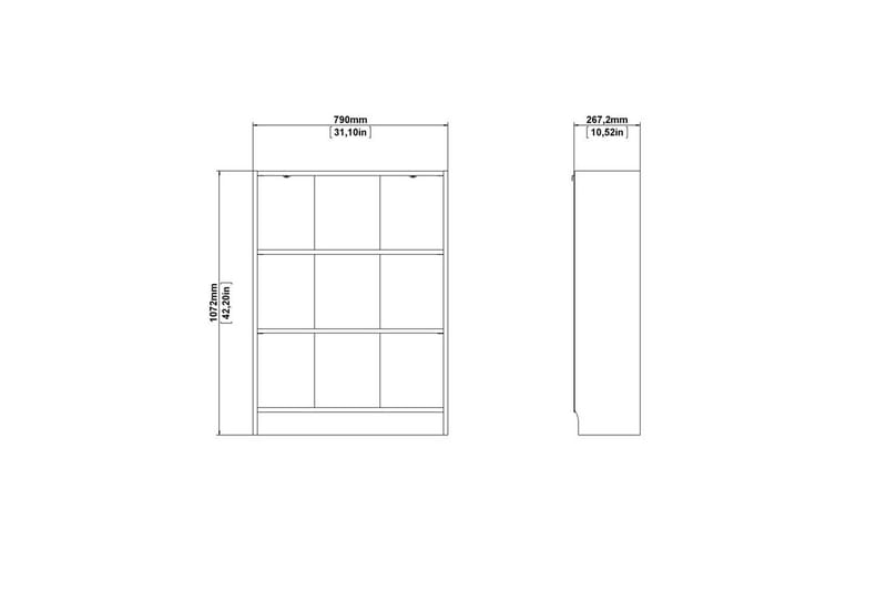 Trysil Bogreol 79 cm i Eg - Beige - Opbevaring - Hylder & Reoler - Bogreol